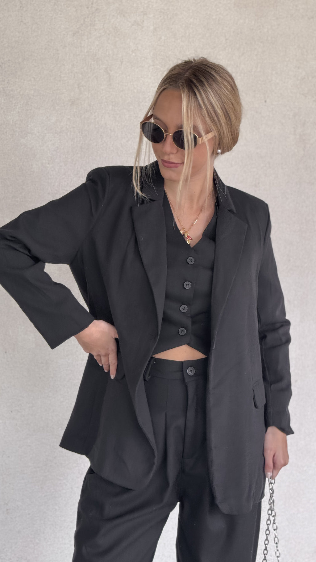 Blazer AMALFI lino (negro)