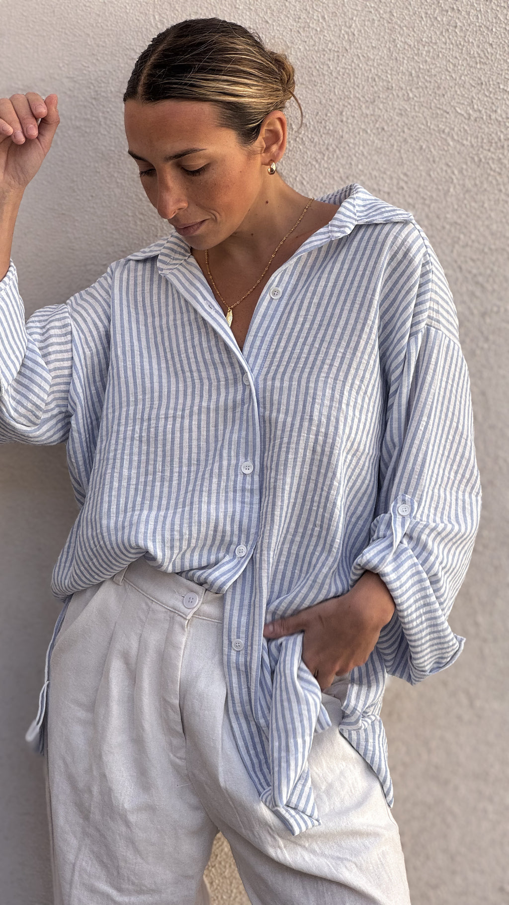 Camisa TREVI (rayada azul)