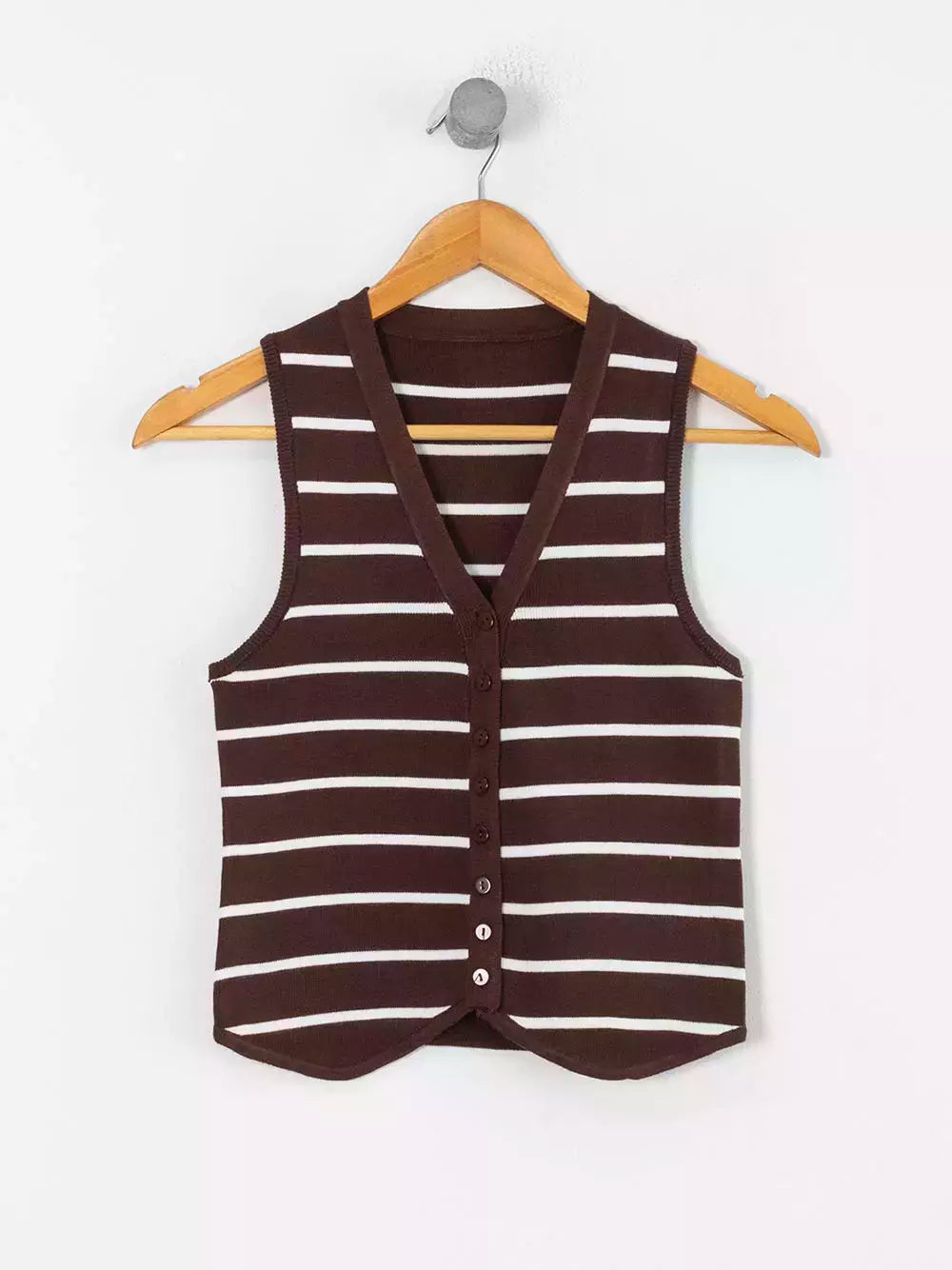 Chaleco LISBOA (RAYADO CHOCO|CRUDO)