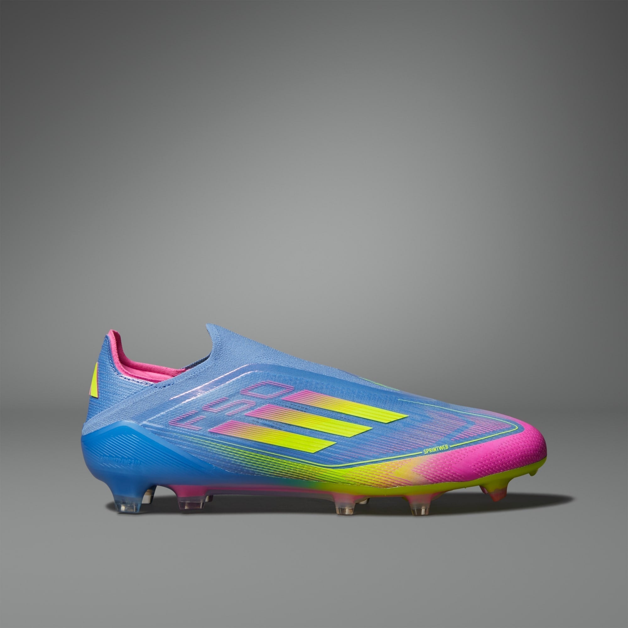 Botín de Fútbol F50 Elite Laceless FG Azul/Rosa