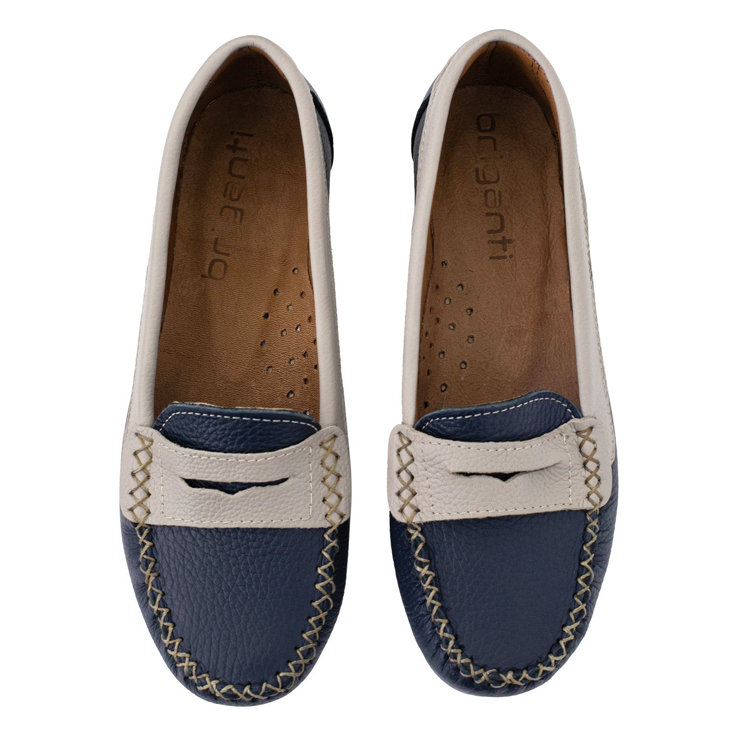 MOCASIN PAMPA AZUL Y BEIGE