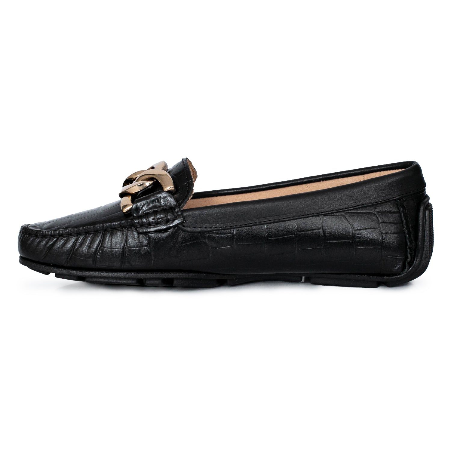 MOCASIN BAMBA NEGRO CROCO