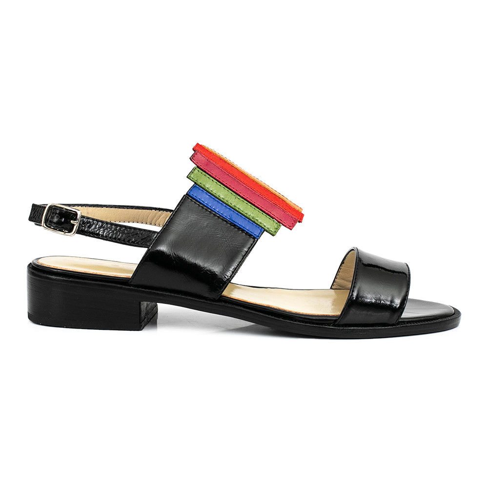 SANDALIA SATIN NEGRA