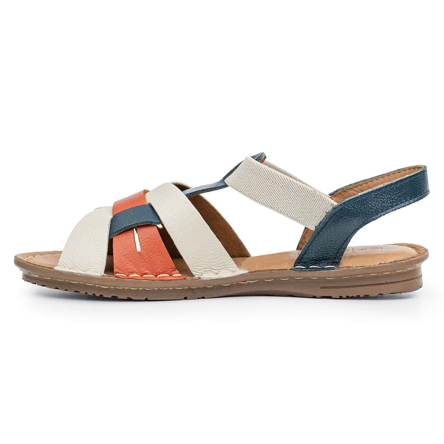 SANDALIA RINA BEIGE, ROJO Y AZUL