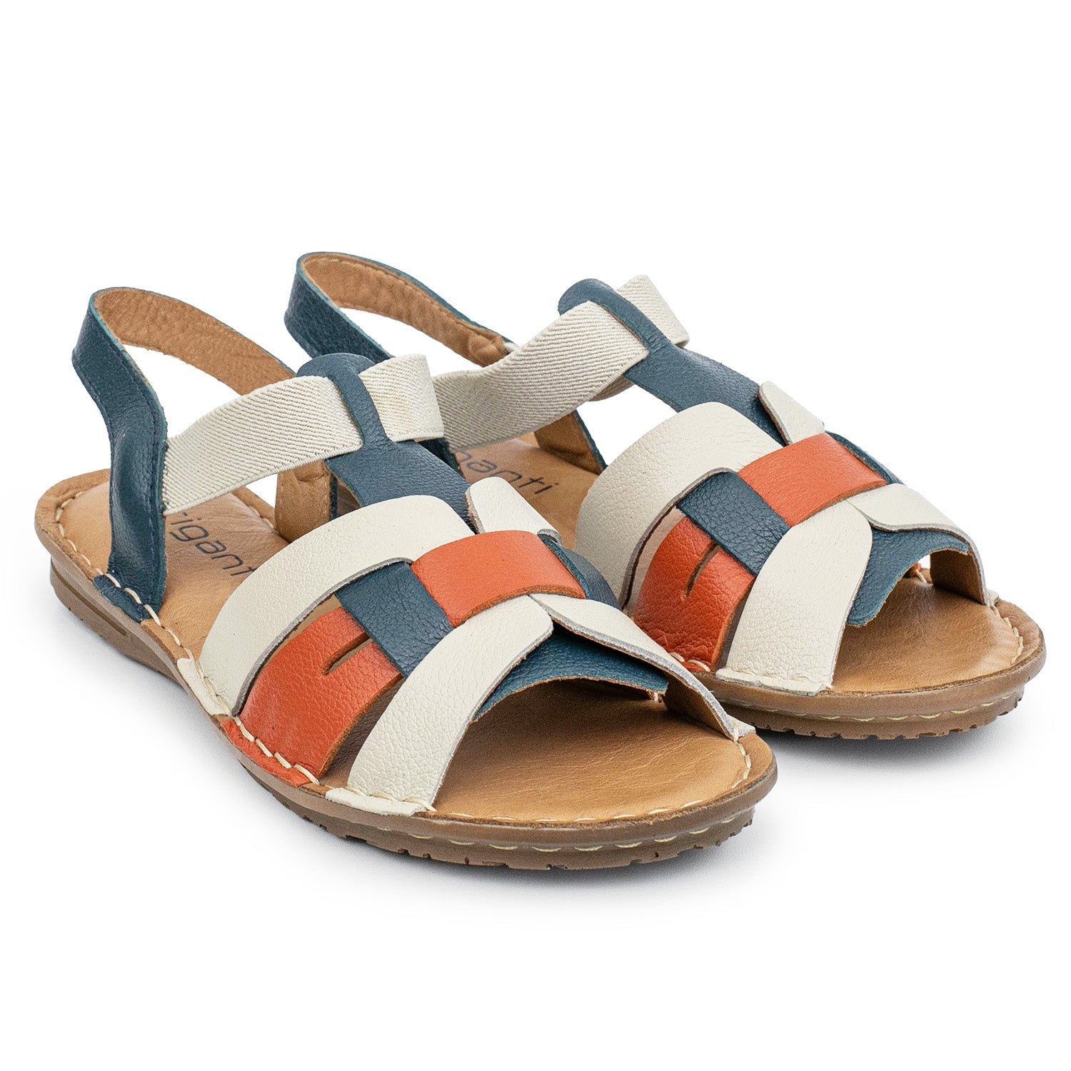 SANDALIA RINA BEIGE, ROJO Y AZUL