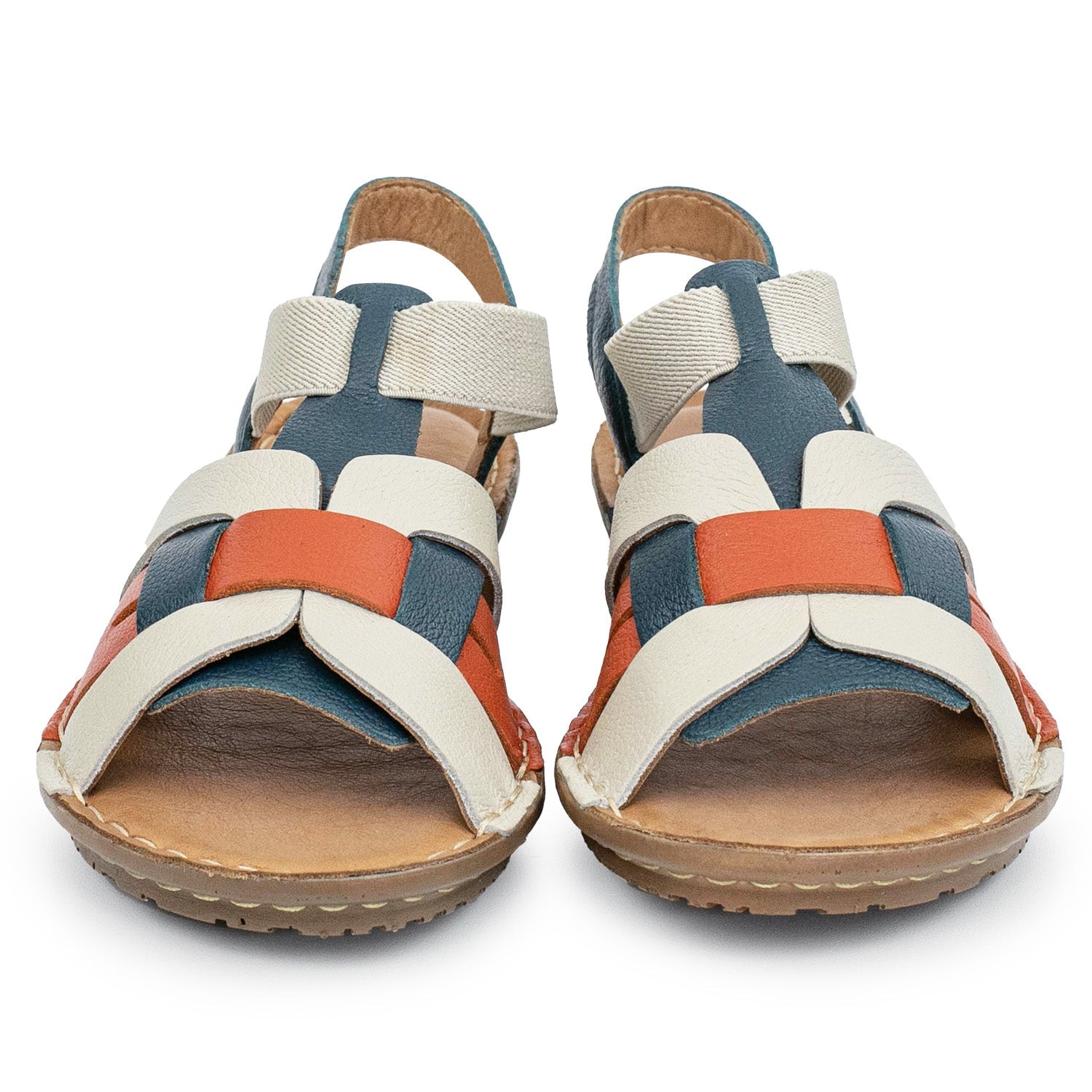 SANDALIA RINA BEIGE, ROJO Y AZUL