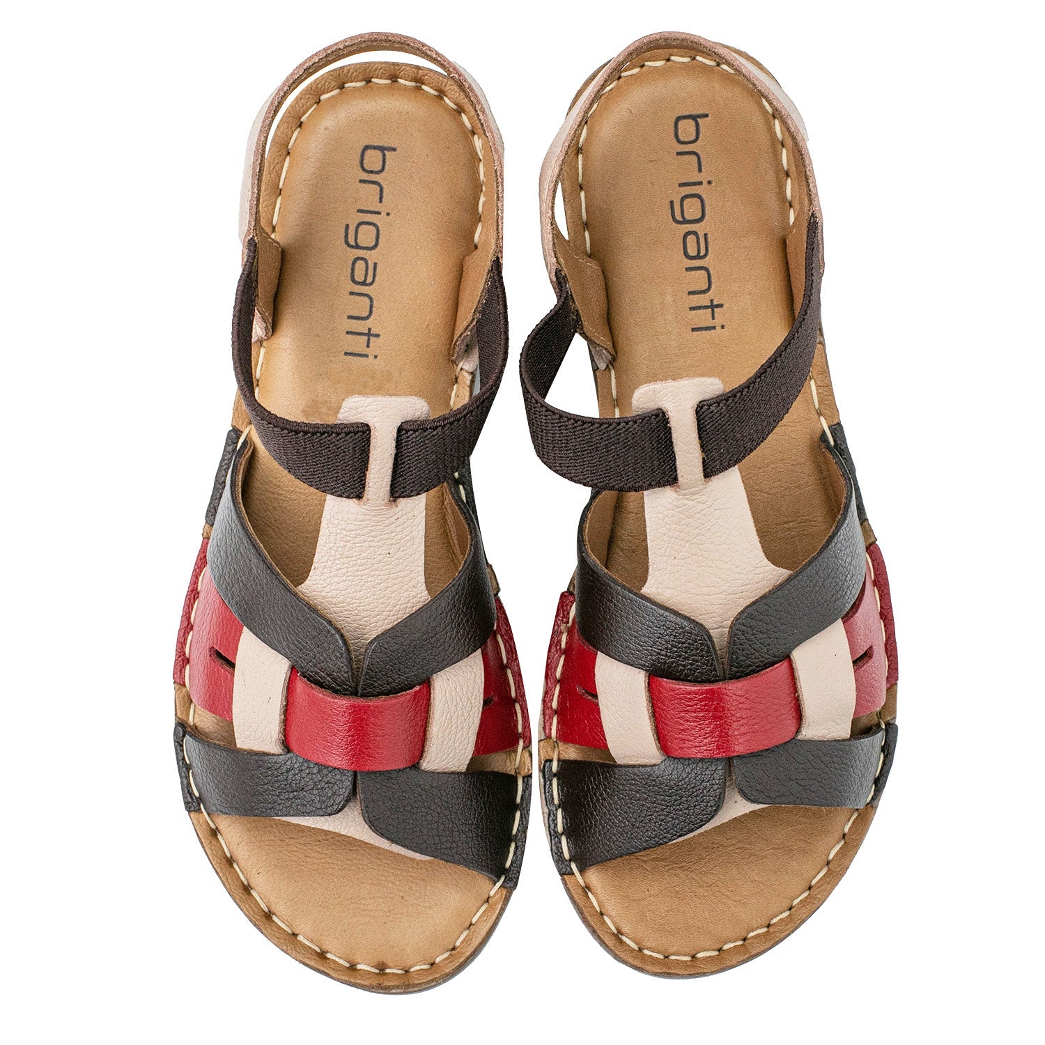 SANDALIA RINA MARRON Y BORDO