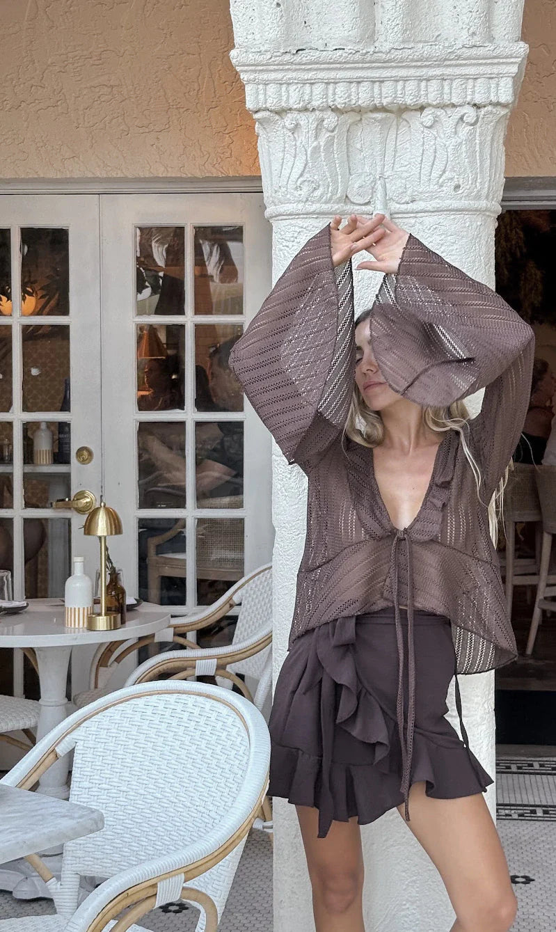 Blusa MYKONOS (tejida choco)