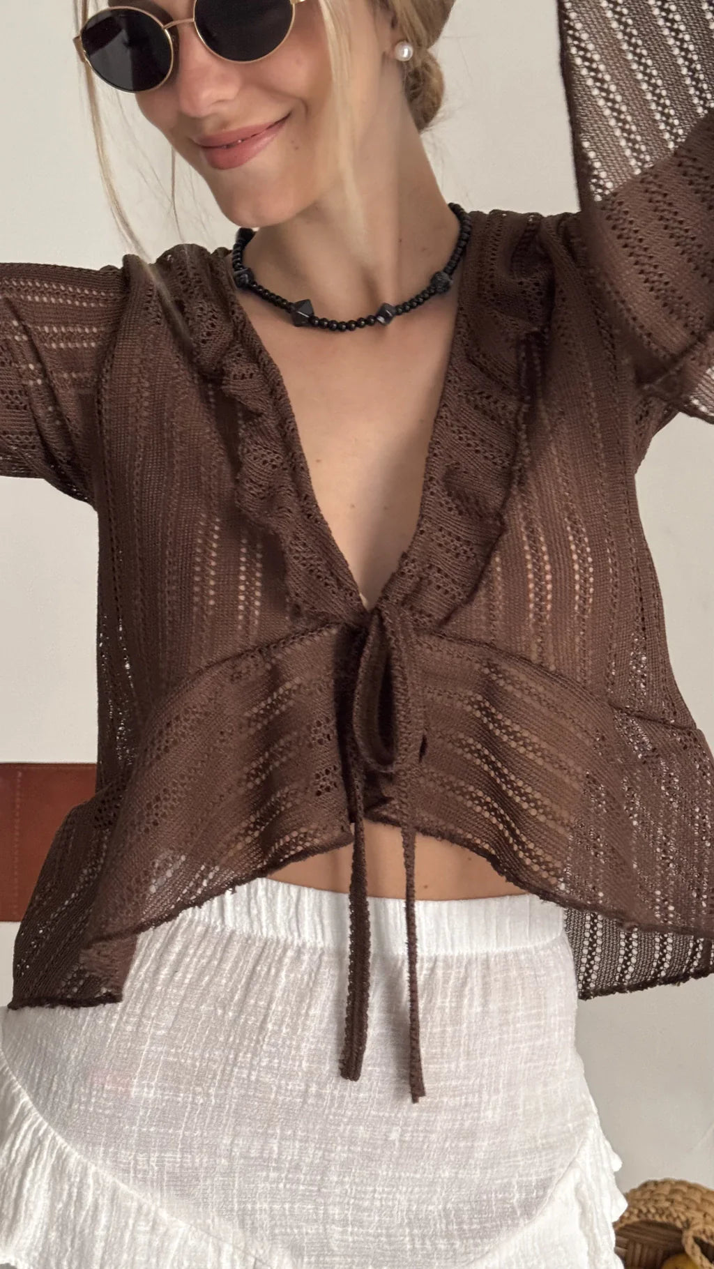 Blusa MYKONOS (tejida choco)