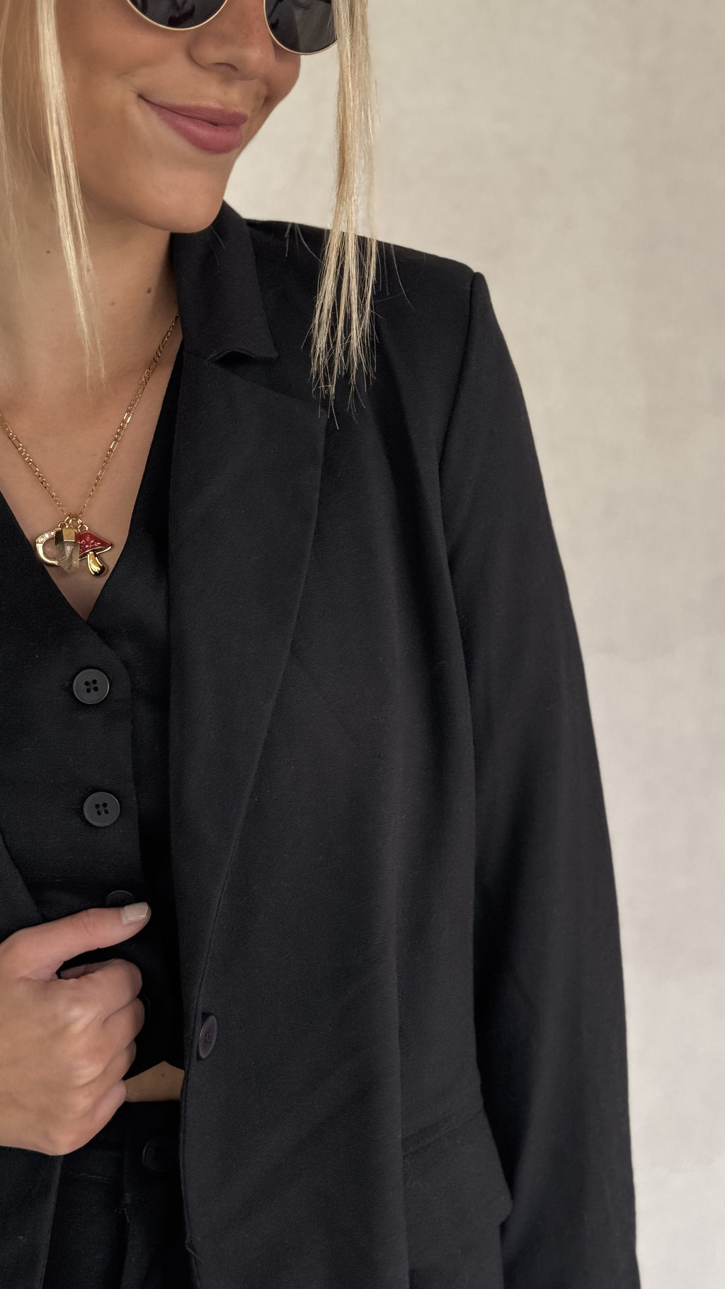 Blazer AMALFI lino (negro)