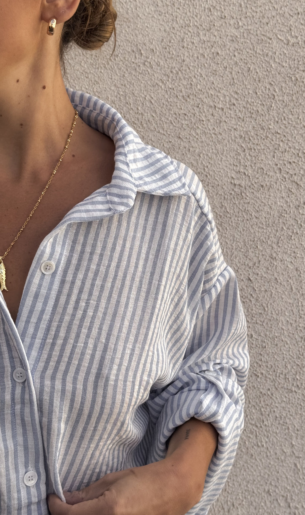 Camisa TREVI (rayada celeste)