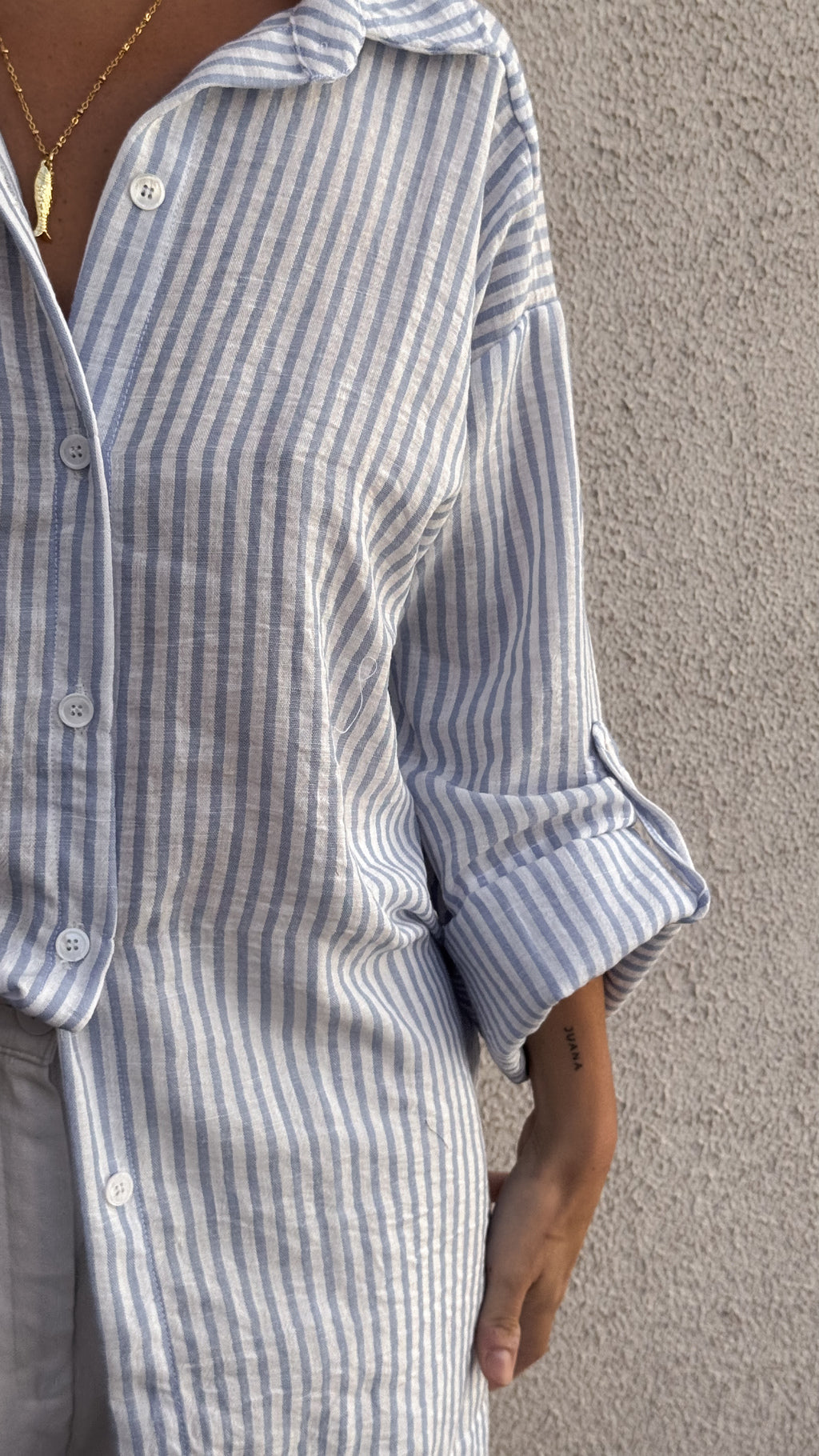 Camisa TREVI (rayada celeste)