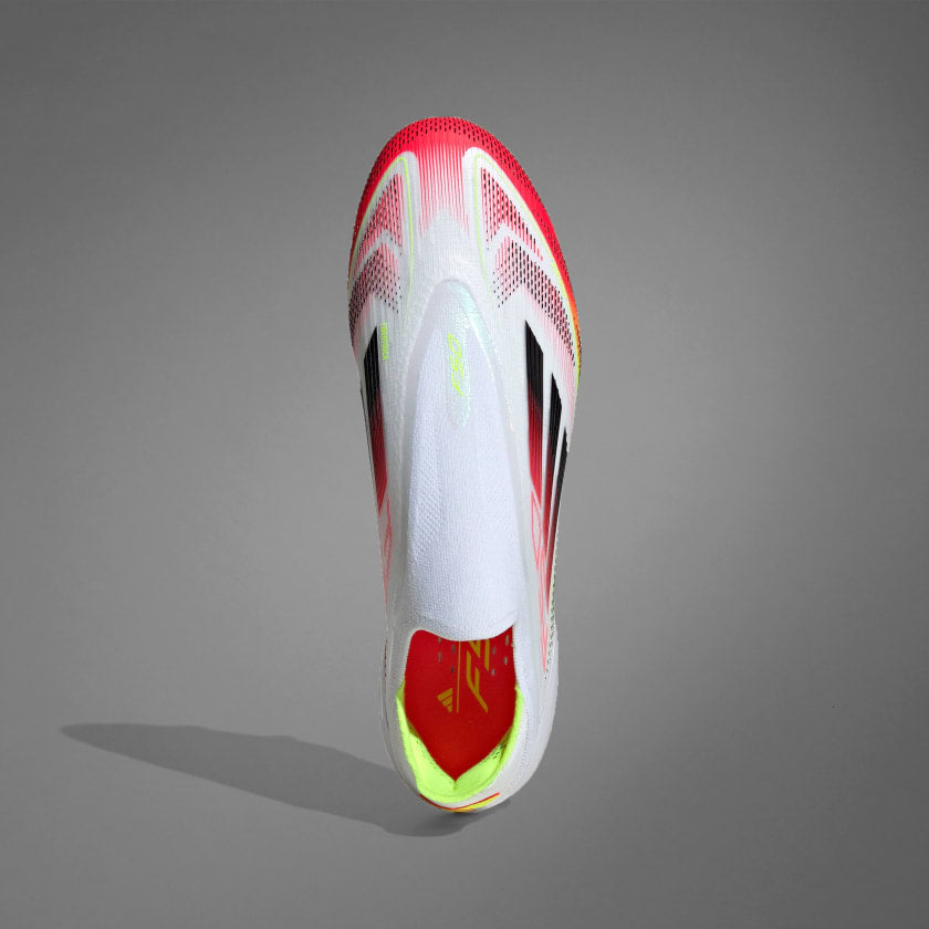 Botín de Fútbol F50 Elite Laceless FG Blanco/Naranja