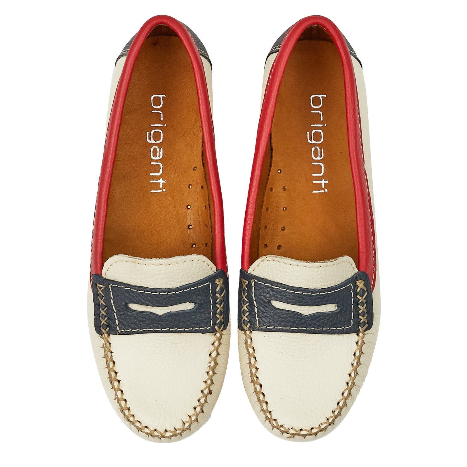 MOCASÍN PAMPA SOFT BEIGE, ROJO Y AZUL