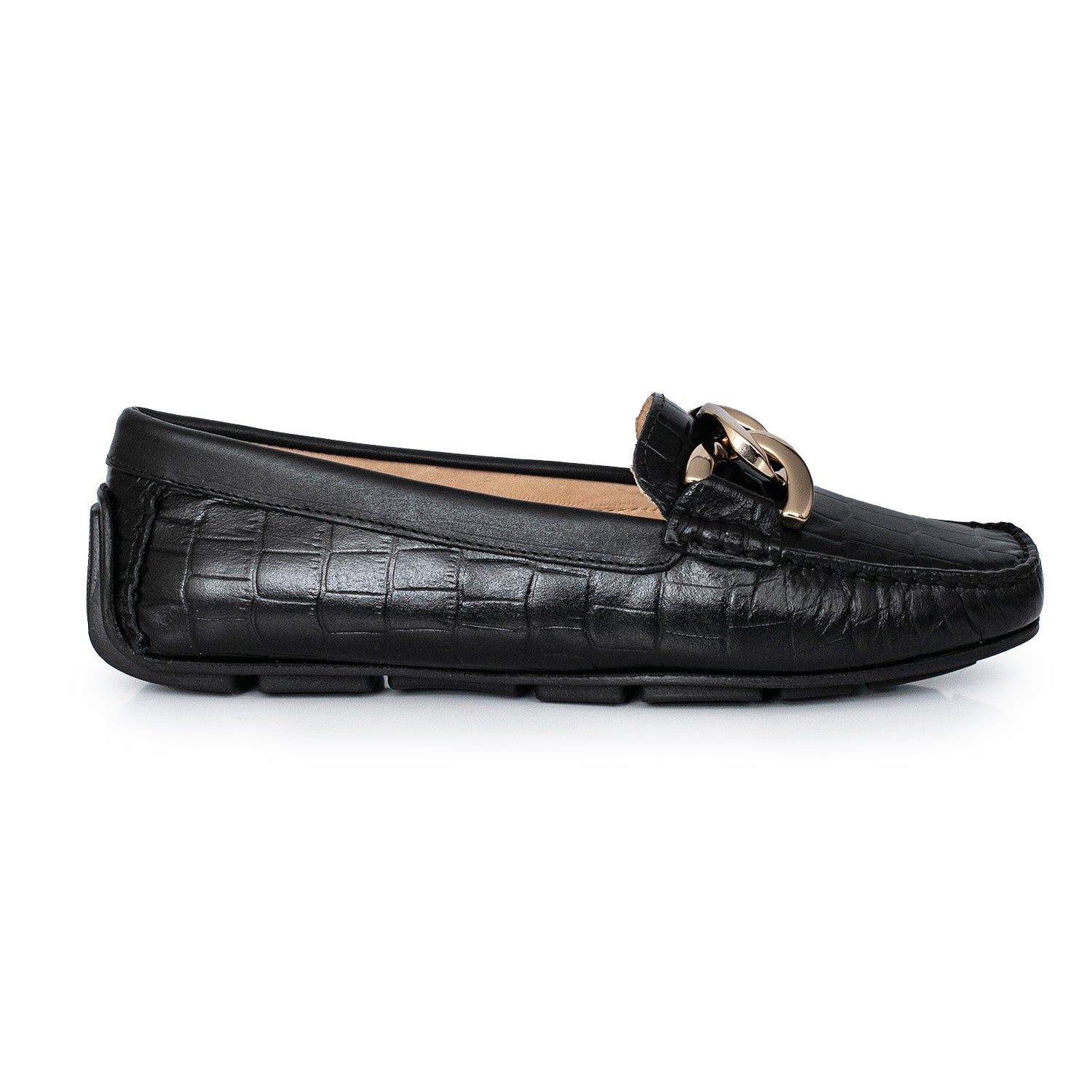 MOCASIN BAMBA NEGRO CROCO