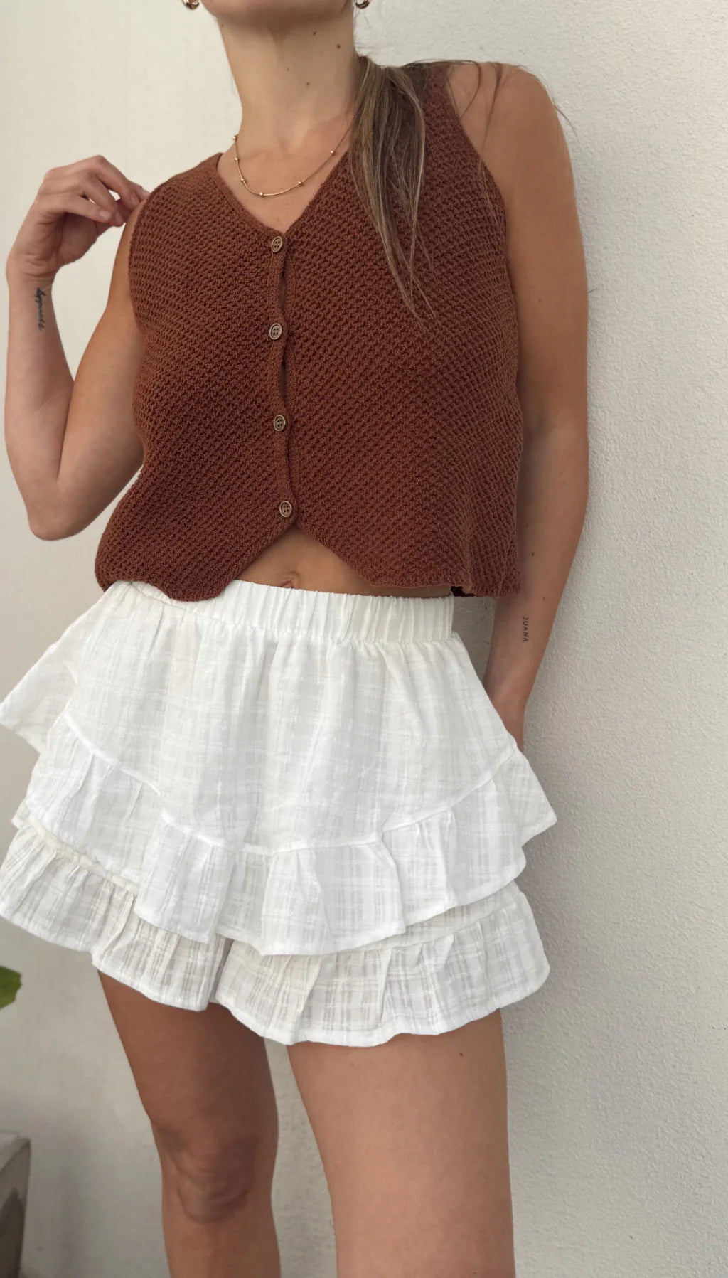 Falda short ISOLA (blanco)